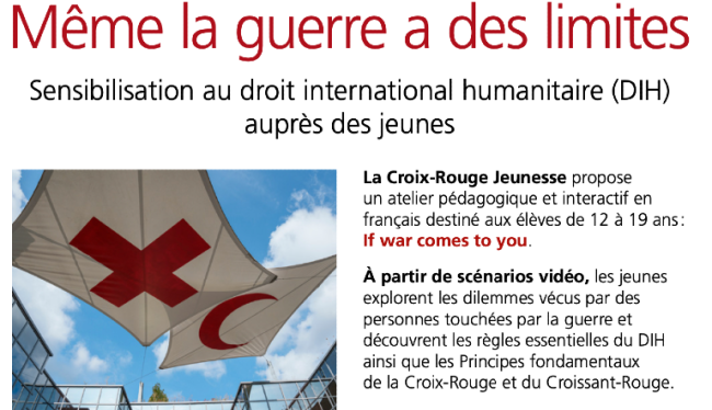 01.10.2026 Chapter DIH avec la Croix-Rouge genevoise : le DIH ? On s’engage ? Dates au choix